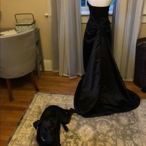 Classic Black Ballgown with Bow Train 🎀